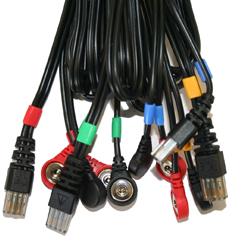 Lot de 4 câbles pour électrodes à Snap 8P